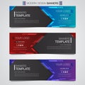 Abstract horizontal business banner geometric shapes design web set template background or header Templates place for text. Royalty Free Stock Photo