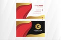 Abstract horizontal business card use red and gold gradient colors Royalty Free Stock Photo