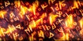 Abstract horizontal pattern with fire runes Royalty Free Stock Photo
