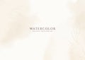 Abstract horizontal watercolor background. Neutral light colored empty space background illustration