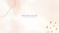 Abstract horizontal watercolor background. Neutral light colored empty space background illustration