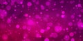 Abstract hot pink and red glitter background with white bokeh lights or circle shapes on blurred purple violet and red