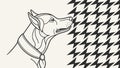 Abstract Houndstooth Dog Pattern, Modern Pet Art, vector design Generative AI Royalty Free Stock Photo
