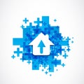 Abstract house arrow icon concept