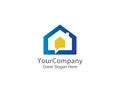 abstract house logo icon design. home chat concept for real estate. Royalty Free Stock Photo