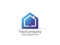 abstract house logo icon design. home sign concept for real estate. Royalty Free Stock Photo