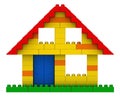 Abstract house from plastic building blocks