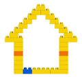 Abstract house from plastic building blocks