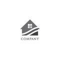 Abstract House Real Estate Logo Design Template, Home Builders Company