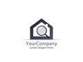 Abstract house search logo icon design. find home sign concept f Royalty Free Stock Photo