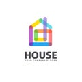 Abstract house vector logo template. Colorful sign. Home design. Vector template