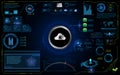 Abstract HUD interface UI technology security innovation concept background