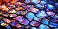 Abstract Hues of Warmth and Coolness in a Cracked Mosaic. AI generation