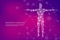 Abstract human body with molecules DNA. Medicine, science and technology concept. Vector illustration. Royalty Free Stock Photo