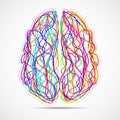 Abstract human brain of colorful striples and lines Royalty Free Stock Photo