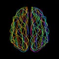 Abstract human brain of colorful striples and lines Royalty Free Stock Photo