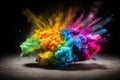 Abstract Human Brain Explosion: A colorful and creative depiction of the mind\'s potential Royalty Free Stock Photo