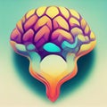 Abstract human brain flat illustration. Scientific neuroscience. Digital illustration. AI-generated