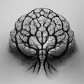 Abstract human brain flat illustration. Scientific neuroscience. Digital illustration. AI-generated