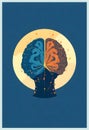 Abstract Human Brain Illustration Representing Logic And Creativity Balance Royalty Free Stock Photo