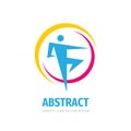 Abstract human character - concept business logo template vector illustration. Running man creative logo sign. Active sport Royalty Free Stock Photo