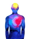 Abstract human connection mind and body connect brain and heart