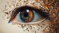 Abstract human - digital - eye made from circles Royalty Free Stock Photo