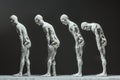 Abstract human evolution from past to future showing stages of Humanity development. Royalty Free Stock Photo