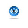 Abstract human eye logo, media blue icon Royalty Free Stock Photo