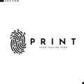 Human fingerprint logo. Abstract sign