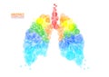 Abstract human lung vector with transparent orbs