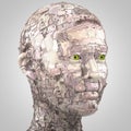 Abstract humanoid head sideview