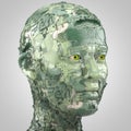 Abstract humanoid head sideview