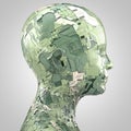 Abstract humanoid head sideview