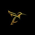 Abstract gold flying humming bird logo vector design Royalty Free Stock Photo