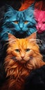 Abstract Hypnotic Illusion of Cat Figures. Generative ai