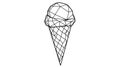Geometric Ice Cream Cone Outline Royalty Free Stock Photo