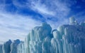 Abstract Ice Sculptures Against A Partially Cloudy Sky