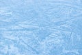 Abstract ice texture. Nature blue background. Traces of blades of skates on ice Royalty Free Stock Photo