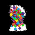 Abstract iceberg with colored squares