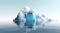 An abstract iceberg floating on a calm sea, most partly undersea.