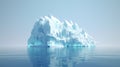 An abstract iceberg floating on a calm sea, most partly undersea.