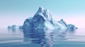 An abstract iceberg floating on a calm sea, most partly undersea.