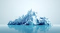 An abstract iceberg floating on a calm sea, most partly undersea.