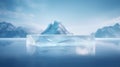 Abstract Iceberg Mountain Landscape with Product Display Table Stand AI Generated