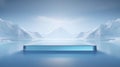 Abstract Iceberg Mountain Landscape with Product Display Table Stand AI Generated