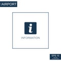 Abstract icon of information desk on the topic of airport - Vector Royalty Free Stock Photo