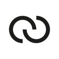Abstract icon with interlace interconnected intersecting circles. Vector illustration.