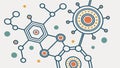Abstract icon of a network hub or molecular structure. vector design Generative AI Royalty Free Stock Photo