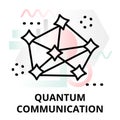 Abstract icon of quantum communication Royalty Free Stock Photo